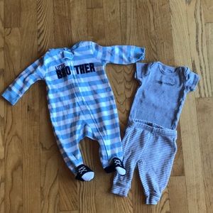 Little Brother Bundle Sleeper and Onesie/Pants